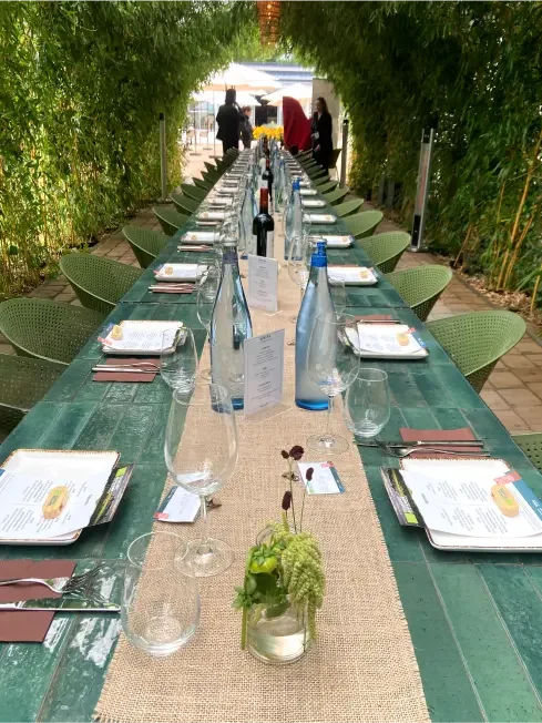 B2B event table setup for Bord Bia’s EU-funded organic beef and lamb campaign coordinated by Atlas.