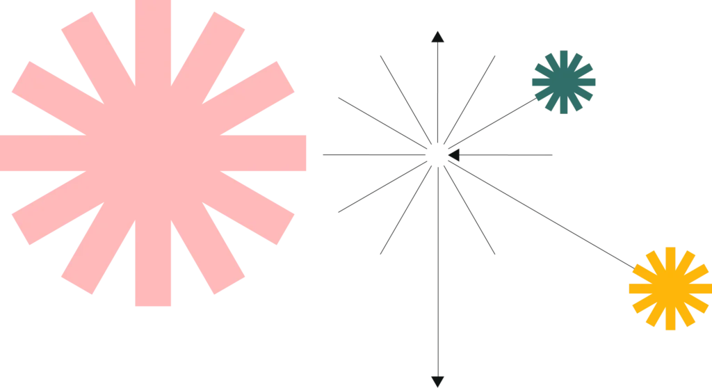 Colorful abstract illustration representing connection and creativity at Atlas Marketing Studio.