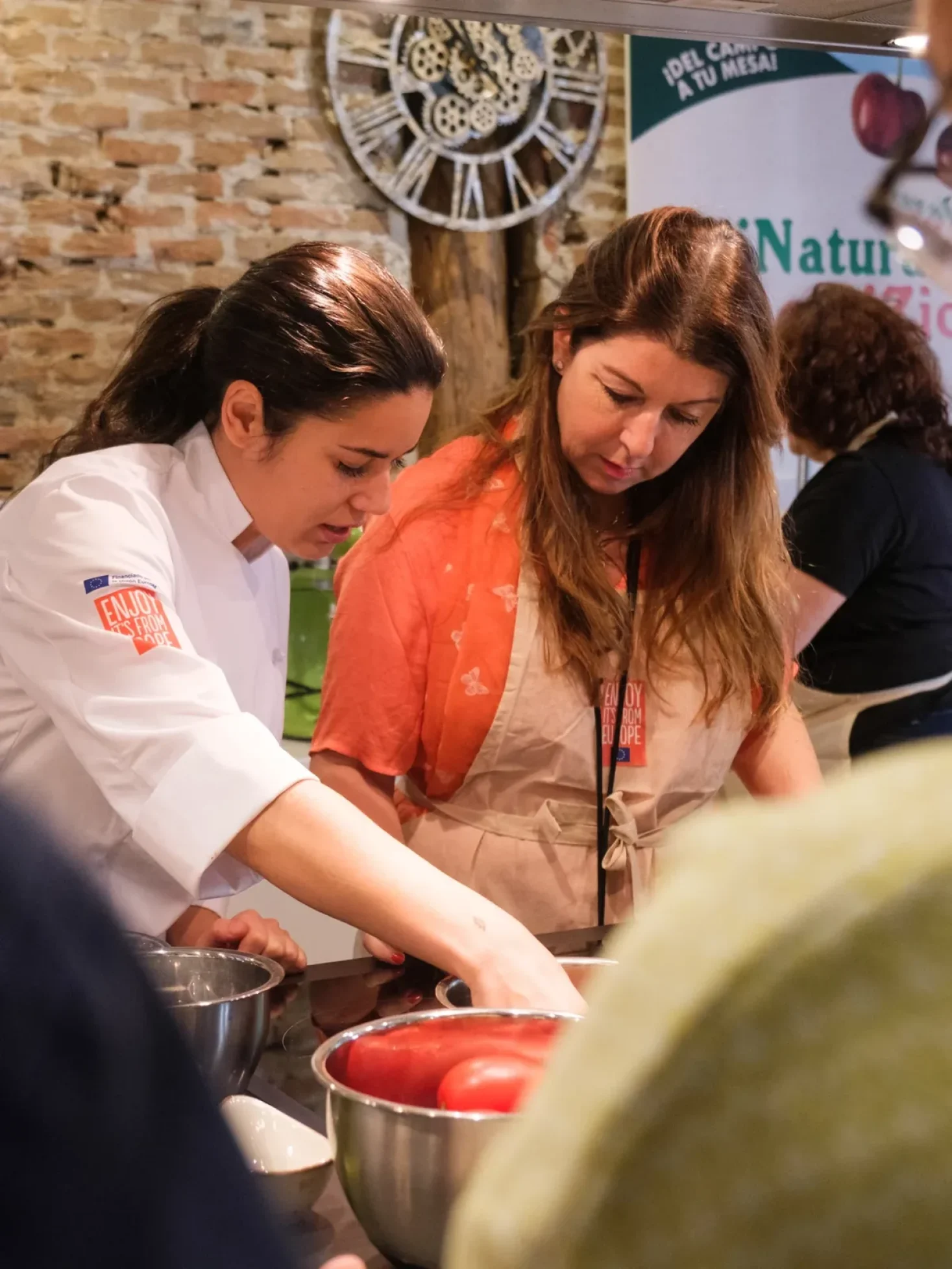 Guests attend a European cherries showcooking event organised by Atlas as part of an EU-funded agri-food promotion campaign.